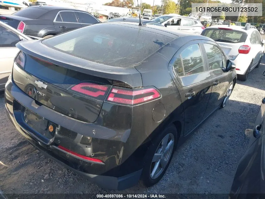 2012 Chevrolet Volt VIN: 1G1RC6E48CU123502 Lot: 40597086