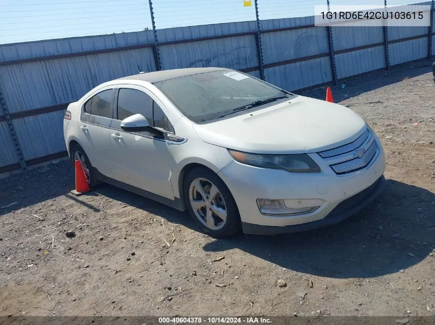 2012 Chevrolet Volt VIN: 1G1RD6E42CU103615 Lot: 40604378