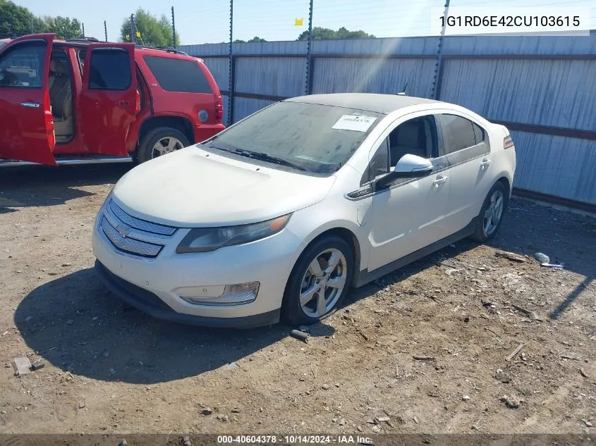 2012 Chevrolet Volt VIN: 1G1RD6E42CU103615 Lot: 40604378