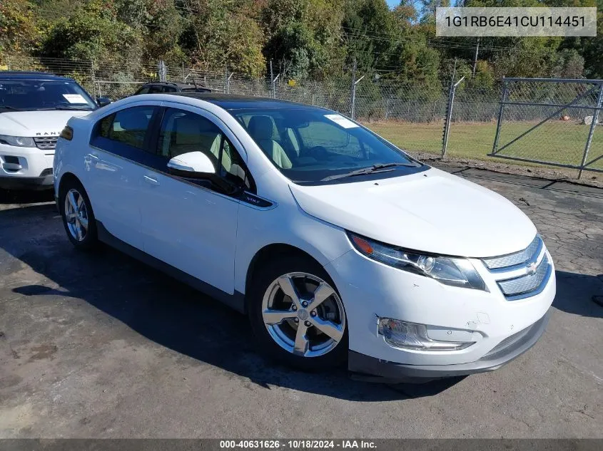 2012 Chevrolet Volt VIN: 1G1RB6E41CU114451 Lot: 40631626