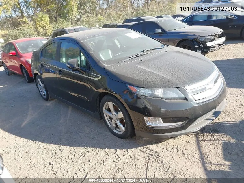 2012 Chevrolet Volt VIN: 1G1RD6E43CU127003 Lot: 40636244