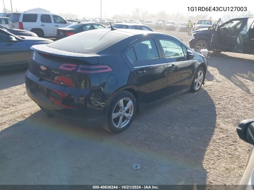 2012 Chevrolet Volt VIN: 1G1RD6E43CU127003 Lot: 40636244