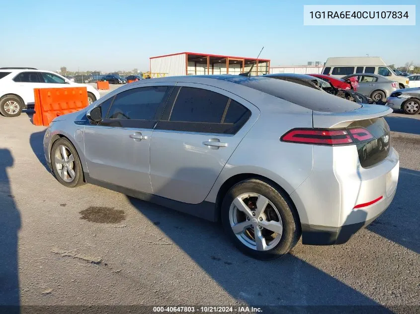 2012 Chevrolet Volt VIN: 1G1RA6E40CU107834 Lot: 40647803