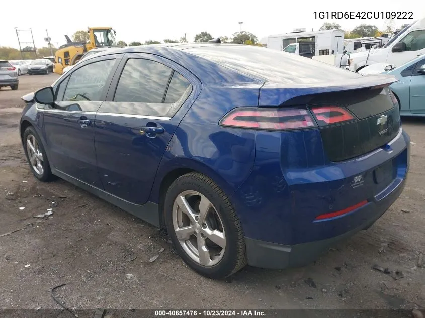 2012 Chevrolet Volt VIN: 1G1RD6E42CU109222 Lot: 40657476