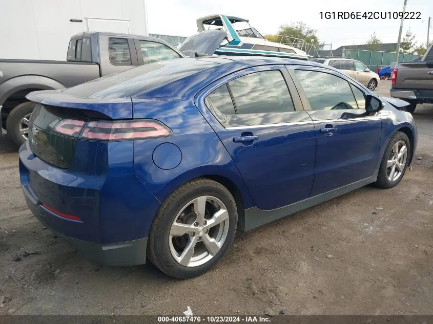 2012 Chevrolet Volt VIN: 1G1RD6E42CU109222 Lot: 40657476