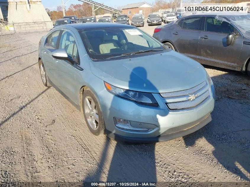 2012 Chevrolet Volt VIN: 1G1RD6E45CU106024 Lot: 40675207