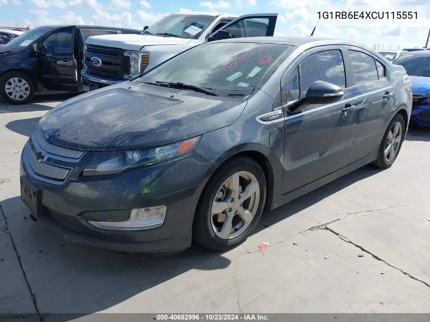 2012 Chevrolet Volt VIN: 1G1RB6E4XCU115551 Lot: 40682996