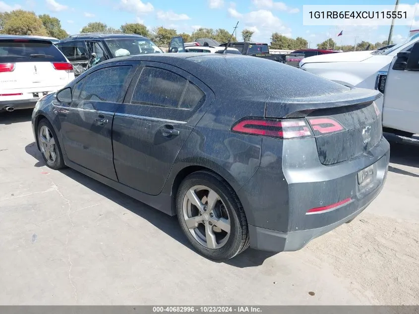 2012 Chevrolet Volt VIN: 1G1RB6E4XCU115551 Lot: 40682996