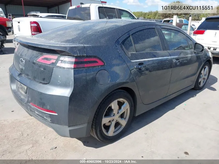 2012 Chevrolet Volt VIN: 1G1RB6E4XCU115551 Lot: 40682996