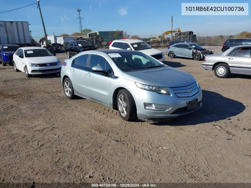 2012 Chevrolet Volt VIN: 1G1RB6E42CU100736 Lot: 40724186