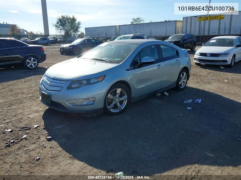 2012 Chevrolet Volt VIN: 1G1RB6E42CU100736 Lot: 40724186