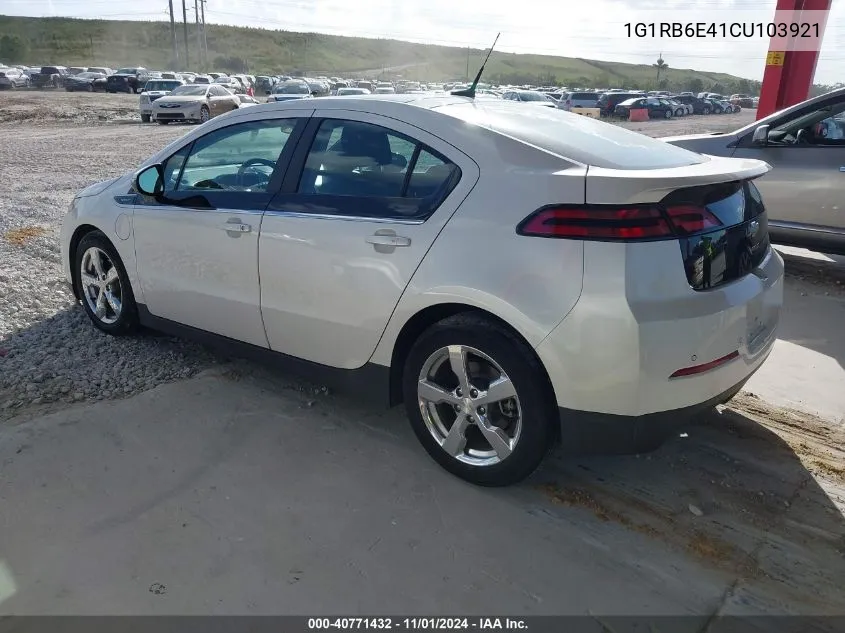 2012 Chevrolet Volt VIN: 1G1RB6E41CU103921 Lot: 40771432