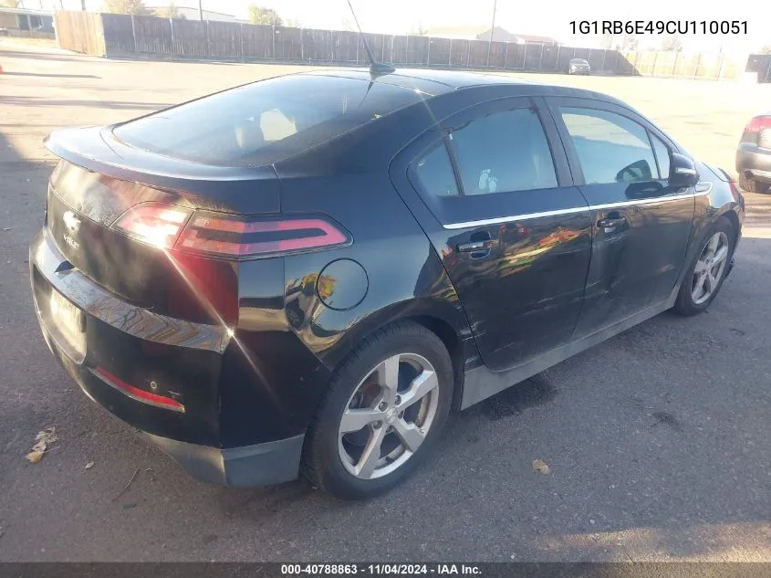 2012 Chevrolet Volt VIN: 1G1RB6E49CU110051 Lot: 40788863