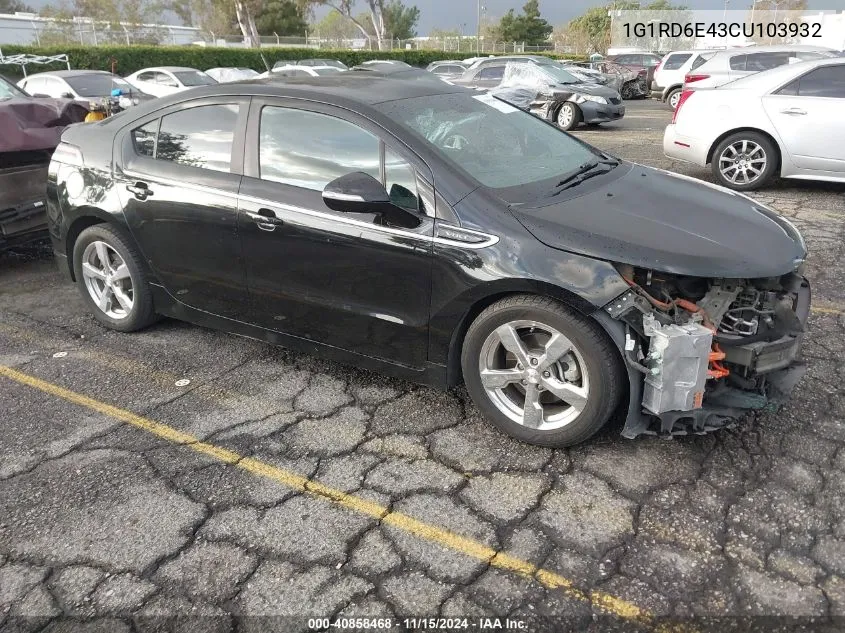 2012 Chevrolet Volt VIN: 1G1RD6E43CU103932 Lot: 40858468