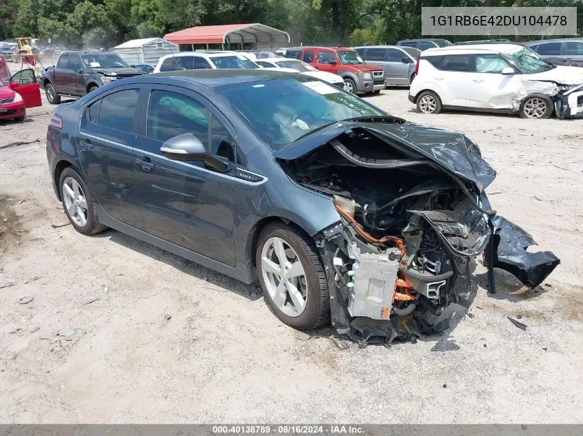 2013 Chevrolet Volt VIN: 1G1RB6E42DU104478 Lot: 40138789