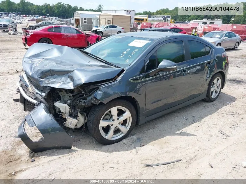 2013 Chevrolet Volt VIN: 1G1RB6E42DU104478 Lot: 40138789