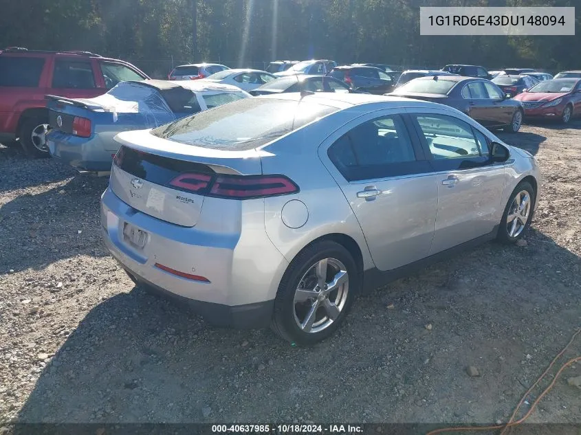 2013 Chevrolet Volt VIN: 1G1RD6E43DU148094 Lot: 40637985