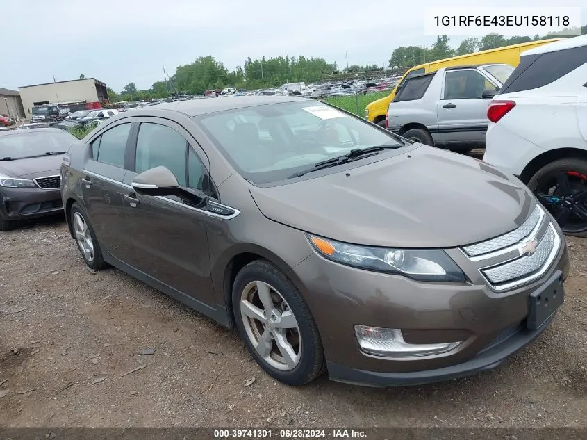 2014 Chevrolet Volt VIN: 1G1RF6E43EU158118 Lot: 39741301