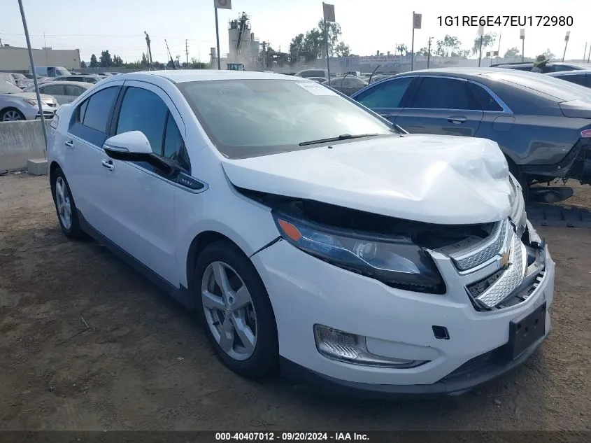 2014 Chevrolet Volt VIN: 1G1RE6E47EU172980 Lot: 40407012