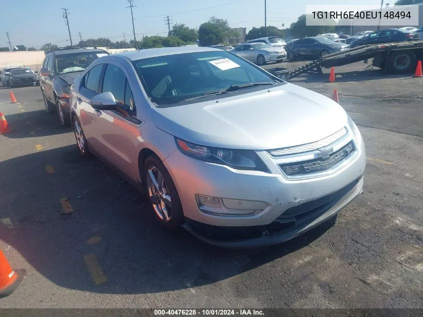 2014 Chevrolet Volt VIN: 1G1RH6E40EU148494 Lot: 40476228