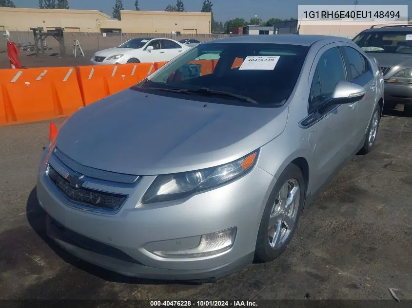 2014 Chevrolet Volt VIN: 1G1RH6E40EU148494 Lot: 40476228