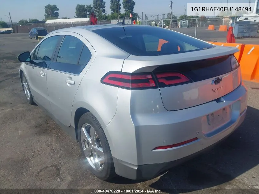 2014 Chevrolet Volt VIN: 1G1RH6E40EU148494 Lot: 40476228