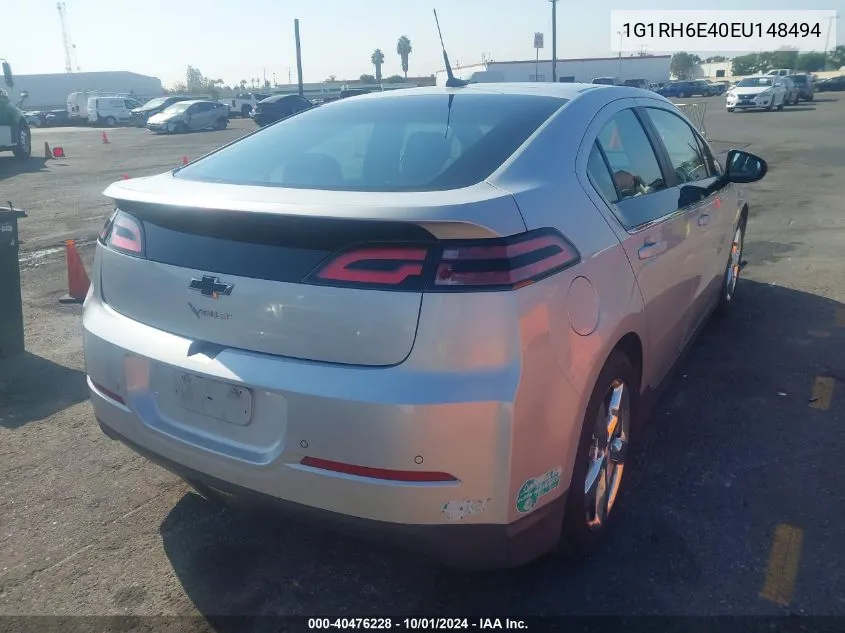 2014 Chevrolet Volt VIN: 1G1RH6E40EU148494 Lot: 40476228