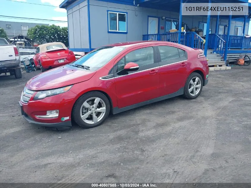 1G1RF6E4XEU115251 2014 Chevrolet Volt