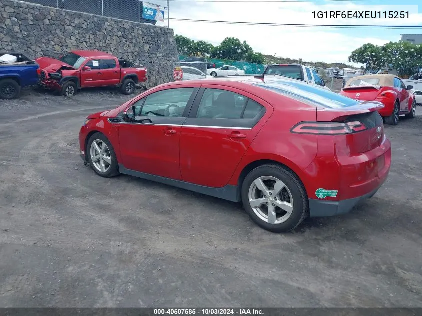 1G1RF6E4XEU115251 2014 Chevrolet Volt