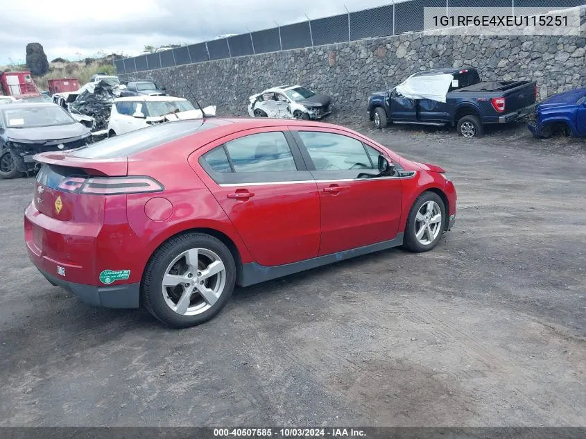 1G1RF6E4XEU115251 2014 Chevrolet Volt