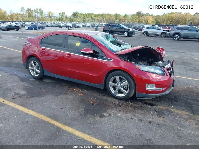 2014 Chevrolet Volt VIN: 1G1RD6E40EU160012 Lot: 40750405