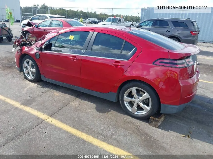 2014 Chevrolet Volt VIN: 1G1RD6E40EU160012 Lot: 40750405