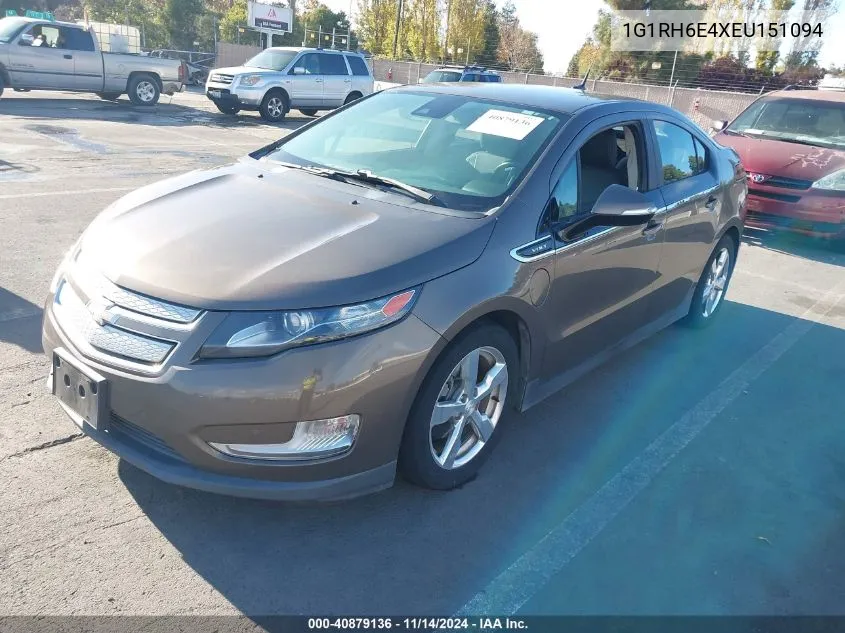 2014 Chevrolet Volt VIN: 1G1RH6E4XEU151094 Lot: 40879136