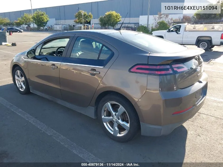 2014 Chevrolet Volt VIN: 1G1RH6E4XEU151094 Lot: 40879136