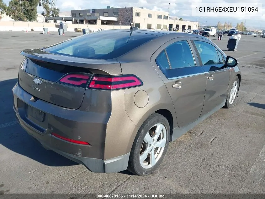 2014 Chevrolet Volt VIN: 1G1RH6E4XEU151094 Lot: 40879136