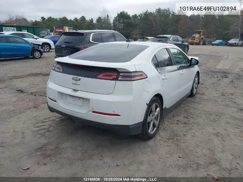 2015 Chevrolet Volt VIN: 1G1RA6E49FU102894 Lot: 12140838