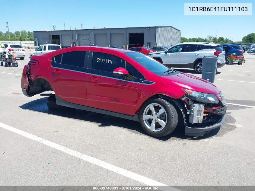 2015 Chevrolet Volt VIN: 1G1RB6E41FU111103 Lot: 39749991