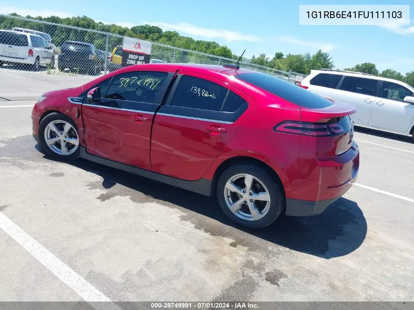 2015 Chevrolet Volt VIN: 1G1RB6E41FU111103 Lot: 39749991