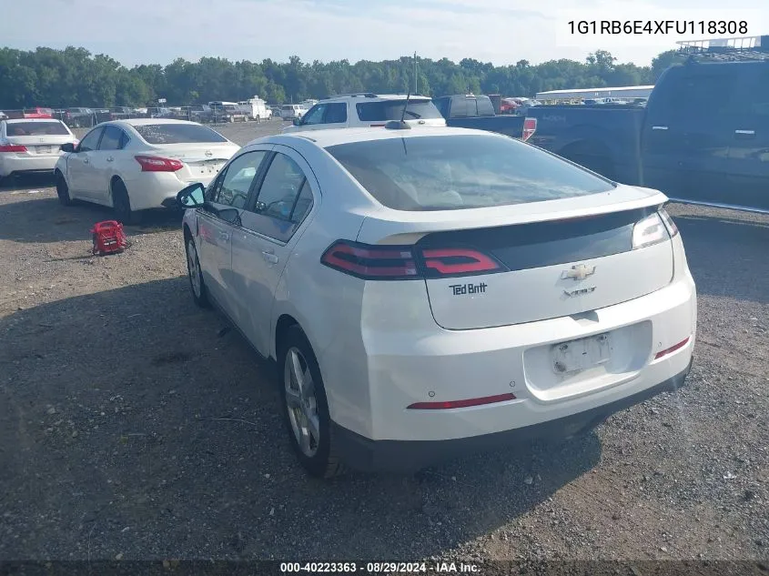 2015 Chevrolet Volt VIN: 1G1RB6E4XFU118308 Lot: 40223363