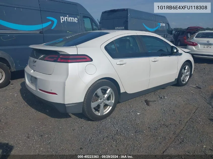 2015 Chevrolet Volt VIN: 1G1RB6E4XFU118308 Lot: 40223363