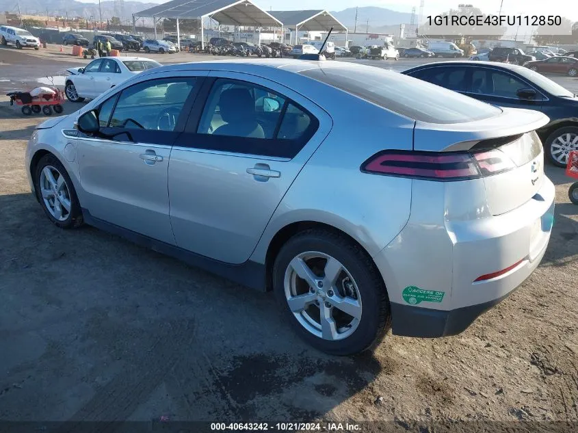 2015 Chevrolet Volt VIN: 1G1RC6E43FU112850 Lot: 40643242