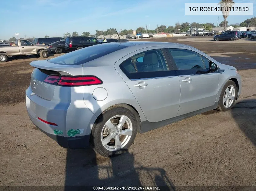 2015 Chevrolet Volt VIN: 1G1RC6E43FU112850 Lot: 40643242