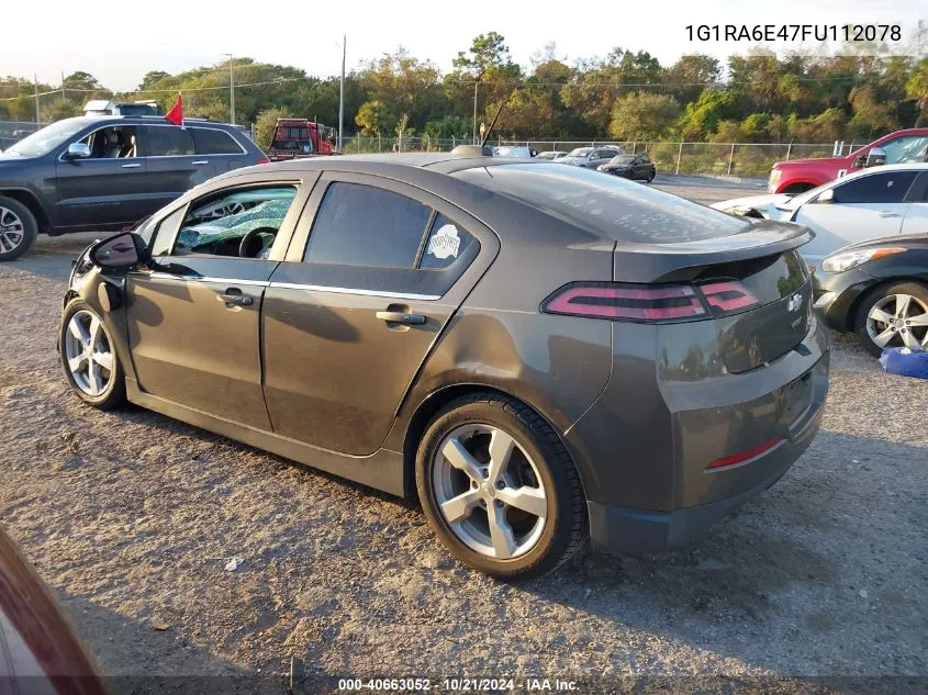 2015 Chevrolet Volt VIN: 1G1RA6E47FU112078 Lot: 40663052