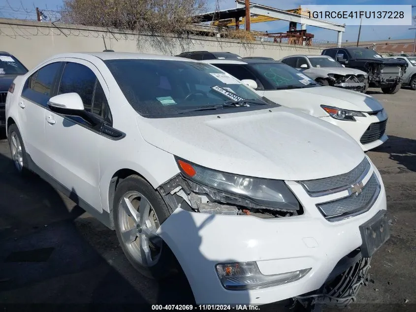 2015 Chevrolet Volt VIN: 1G1RC6E41FU137228 Lot: 40742069