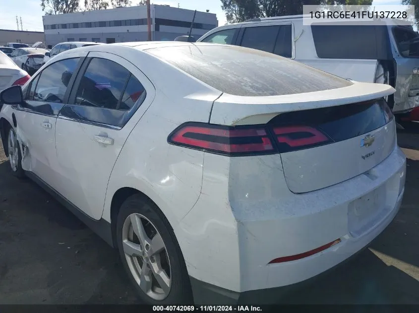 2015 Chevrolet Volt VIN: 1G1RC6E41FU137228 Lot: 40742069