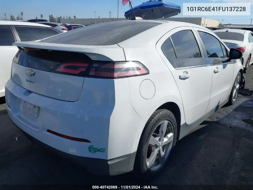 2015 Chevrolet Volt VIN: 1G1RC6E41FU137228 Lot: 40742069