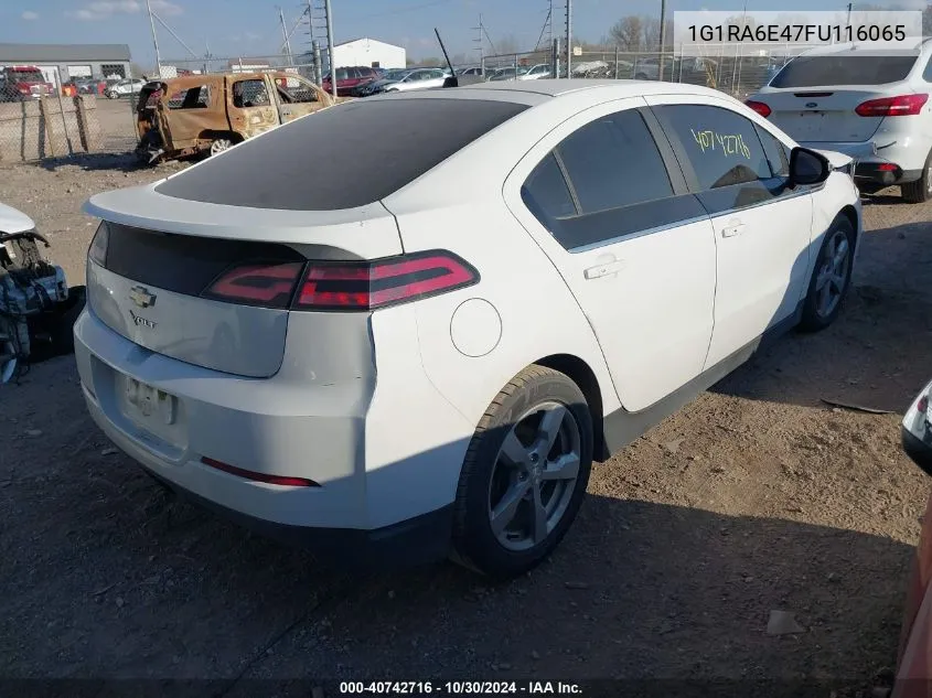 2015 Chevrolet Volt VIN: 1G1RA6E47FU116065 Lot: 40742716