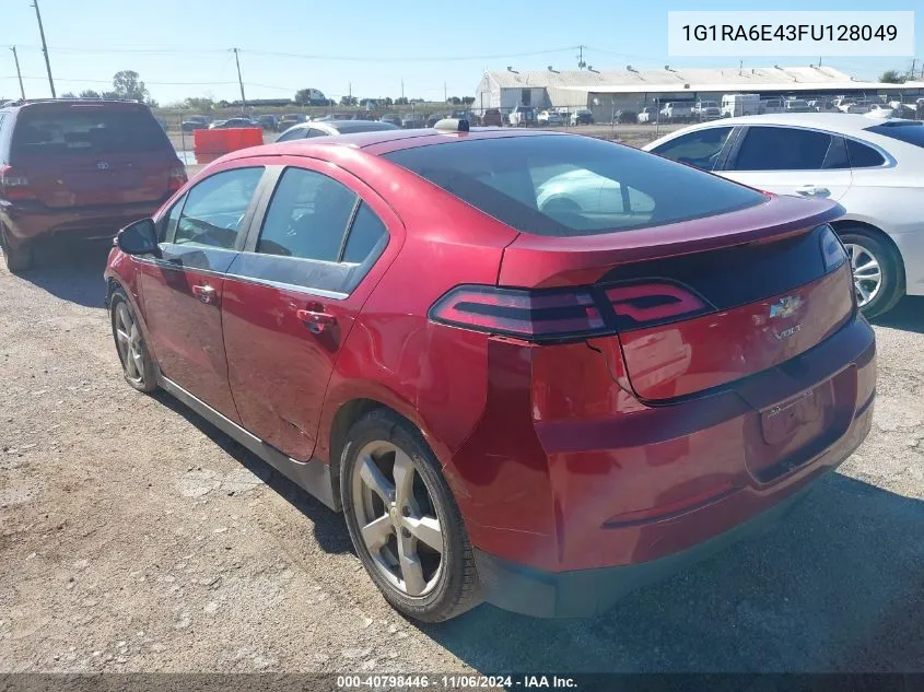 2015 Chevrolet Volt VIN: 1G1RA6E43FU128049 Lot: 40798446