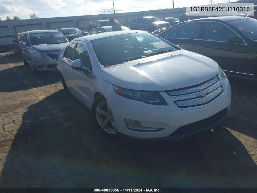 2015 Chevrolet Volt VIN: 1G1RB6E42FU110316 Lot: 40839956