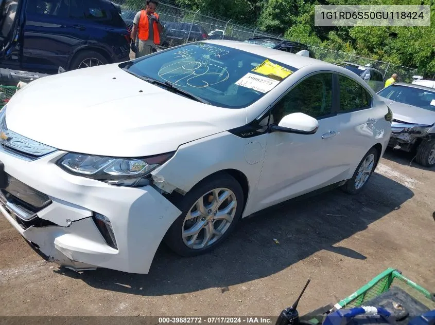 2016 Chevrolet Volt Premier VIN: 1G1RD6S50GU118424 Lot: 39882772